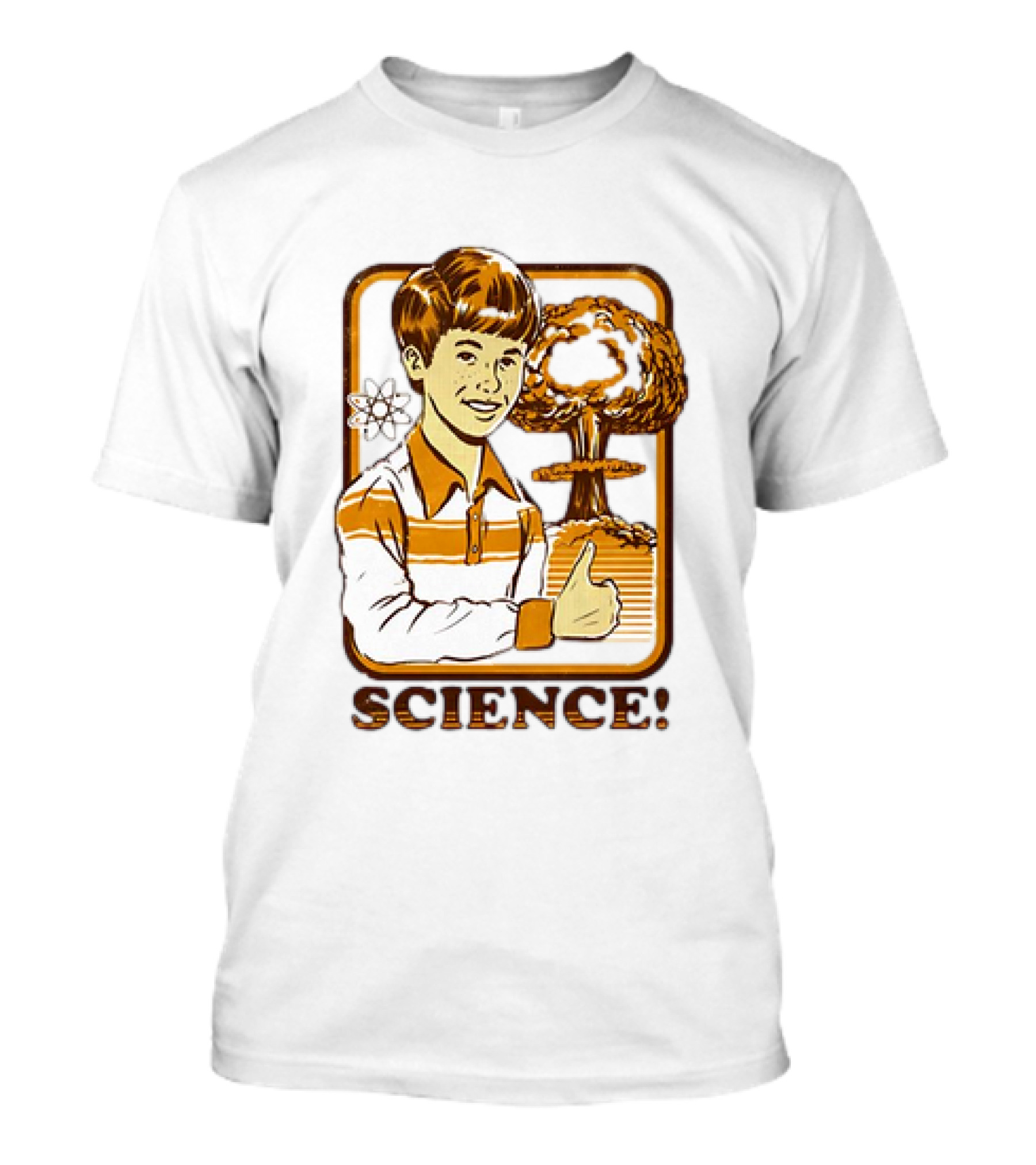 Science Atomic Bomb Thumbs Up Boy With Mushroom Cloud T-Shirt