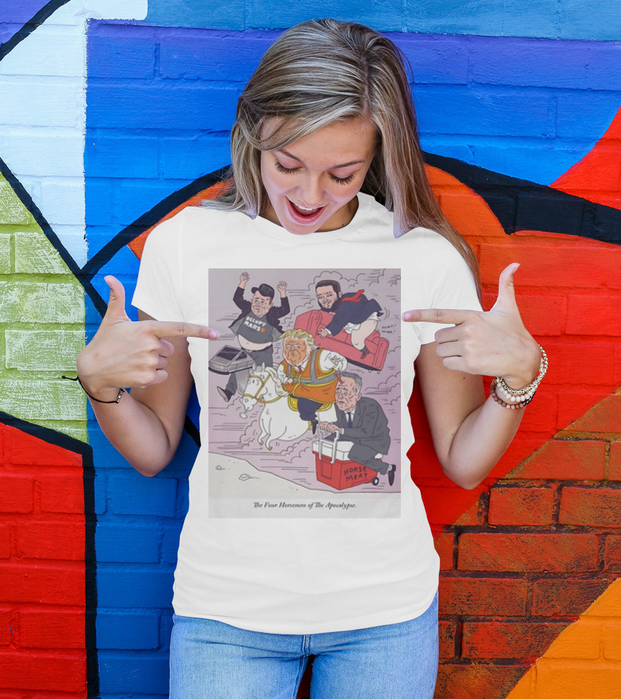 Us Election 2024 The Four Horsemen Depicting Political Figures Riding Into Chaos T-Shirt