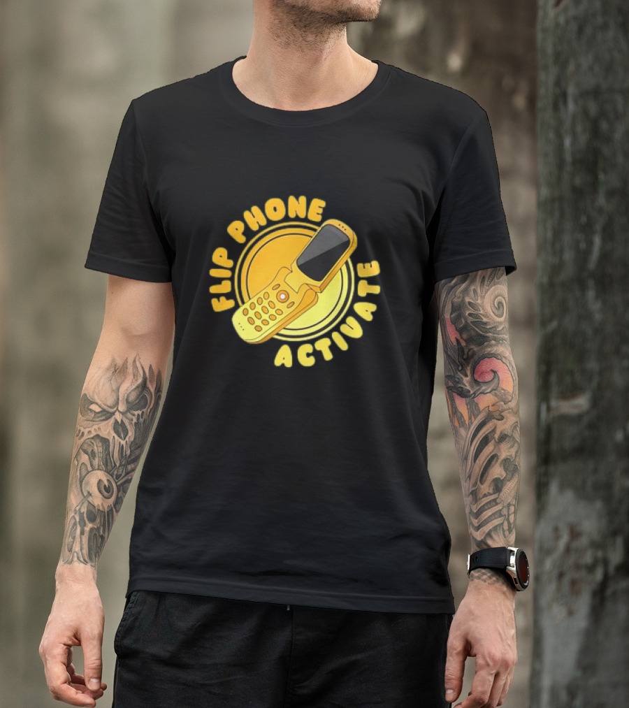 Flip Phone Activate Nostalgic Yellow Flip Mobile T-Shirt