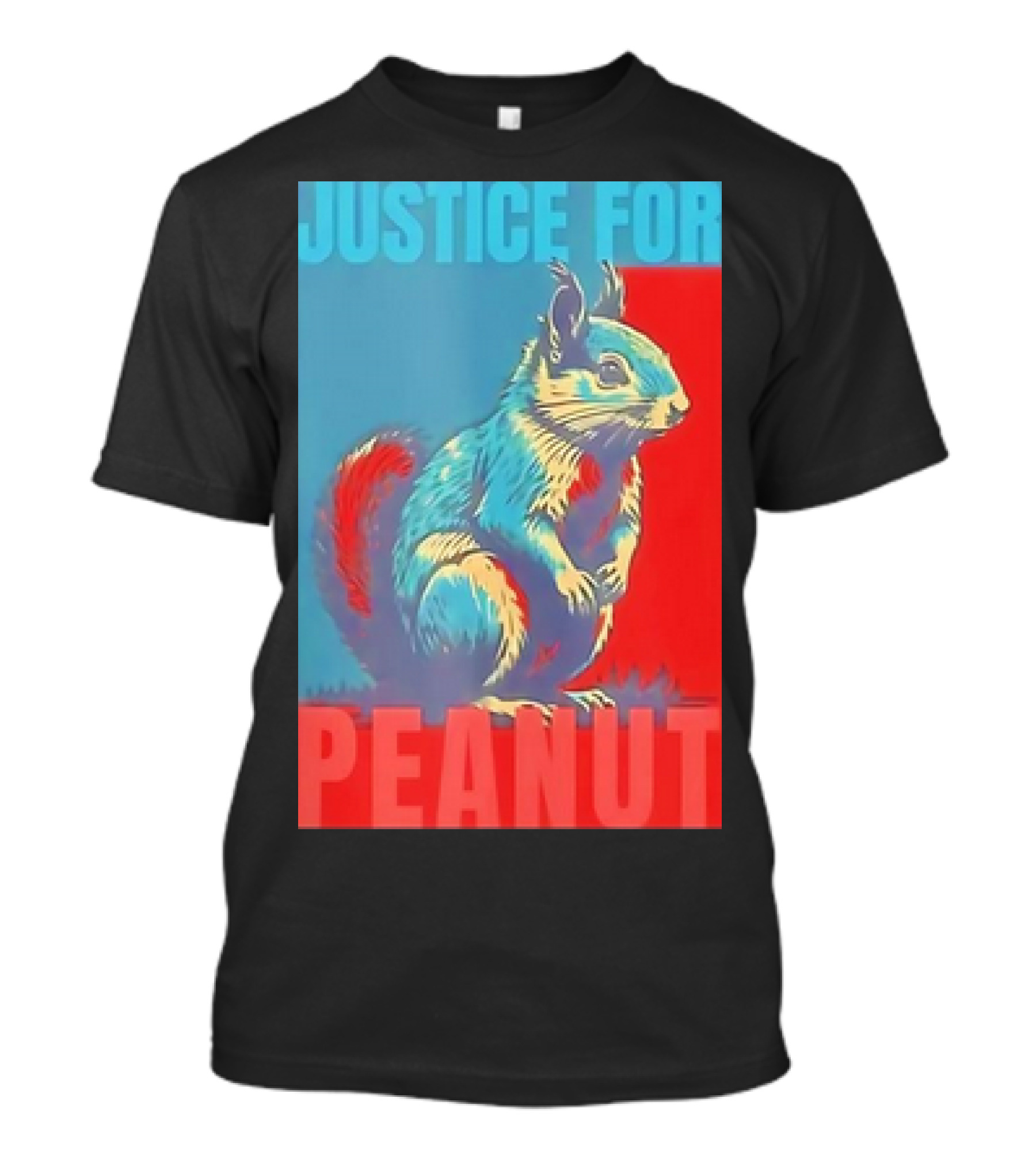 Justice For Peanut Squirrel Blue Red Pop T-Shirt
