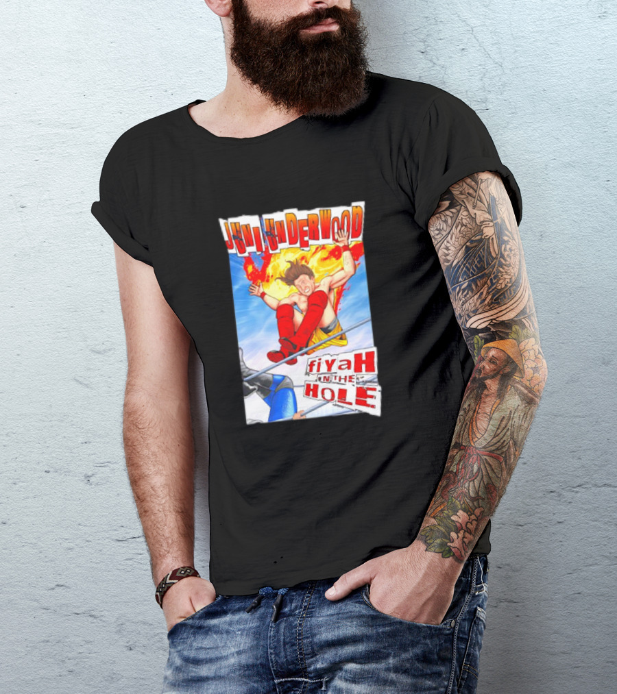 Juni Underwood FiyahInThe Hole Wrestling Action Comic T-Shirt