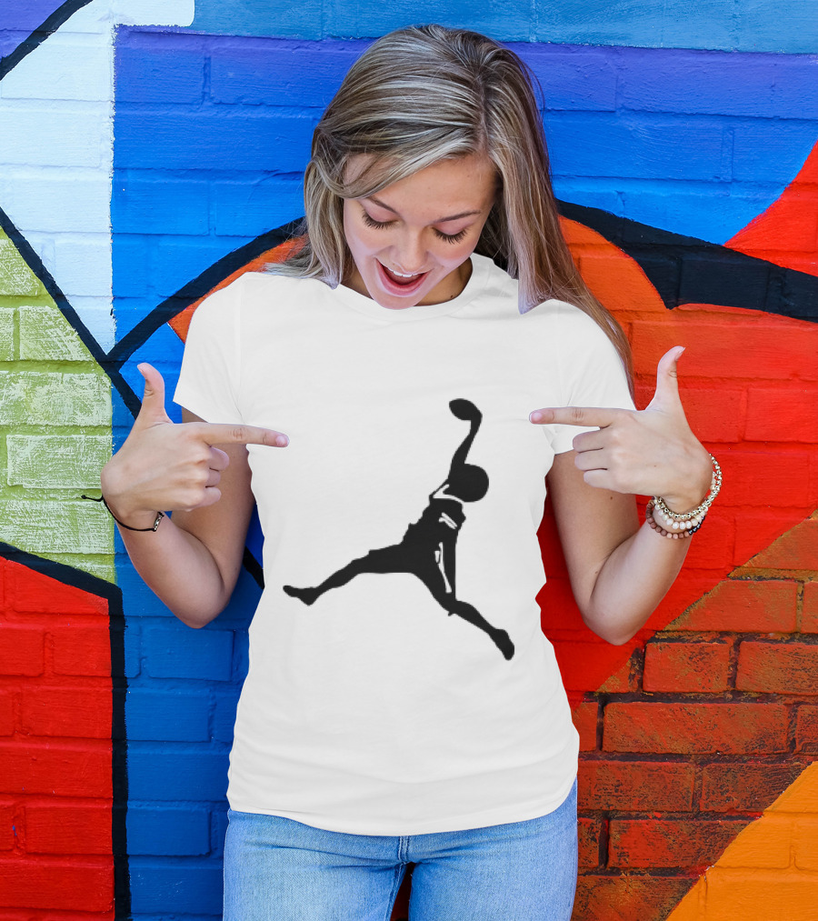 GW Catch Jump Silhouette Football Player T-Shirt