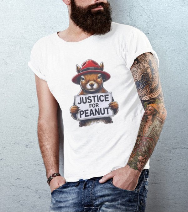 Justice For Peanut The Squirrel Red Hat Protest T-Shirt