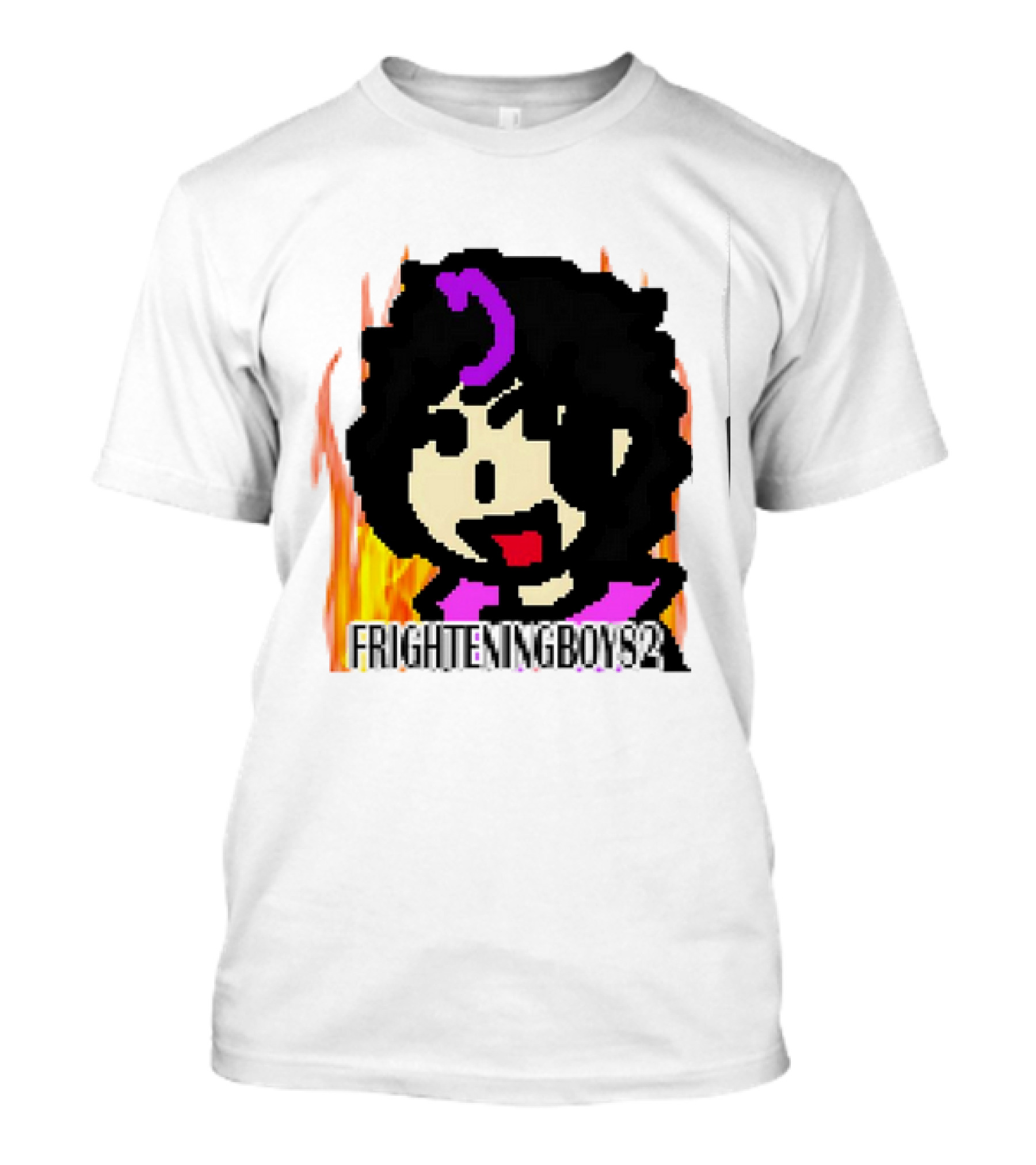 Frighteningboys92 Mikey Pixel Art Flames T-Shirt