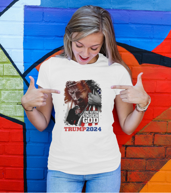 One Nation Under God Trump 2024 American Christian T-Shirt