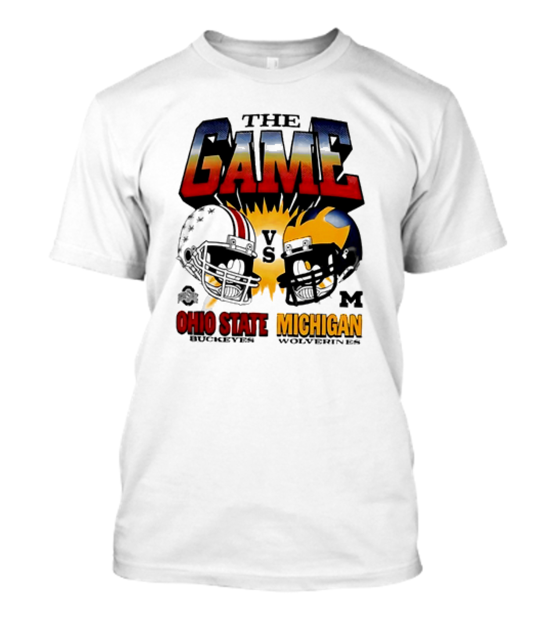 THE GAME Ohio State Buckeyes Vs Michigan Wolverines Helmet Rivalry Vintage T-Shirt