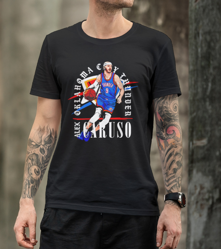 Alex Caruso Oklahoma City Thunder NBA Basketball Shield Vintage T-Shirt