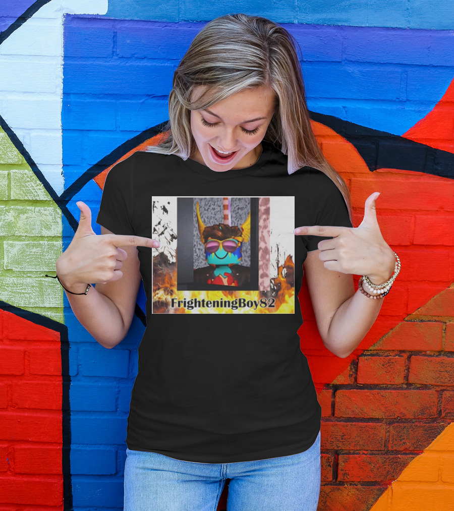 FrighteningBoy82 Sunglasses Mask Flames Horns Roblox T-Shirt