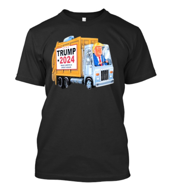 Trump 2024 Make America Great Again Garbage Truck Cartoon T-Shirt