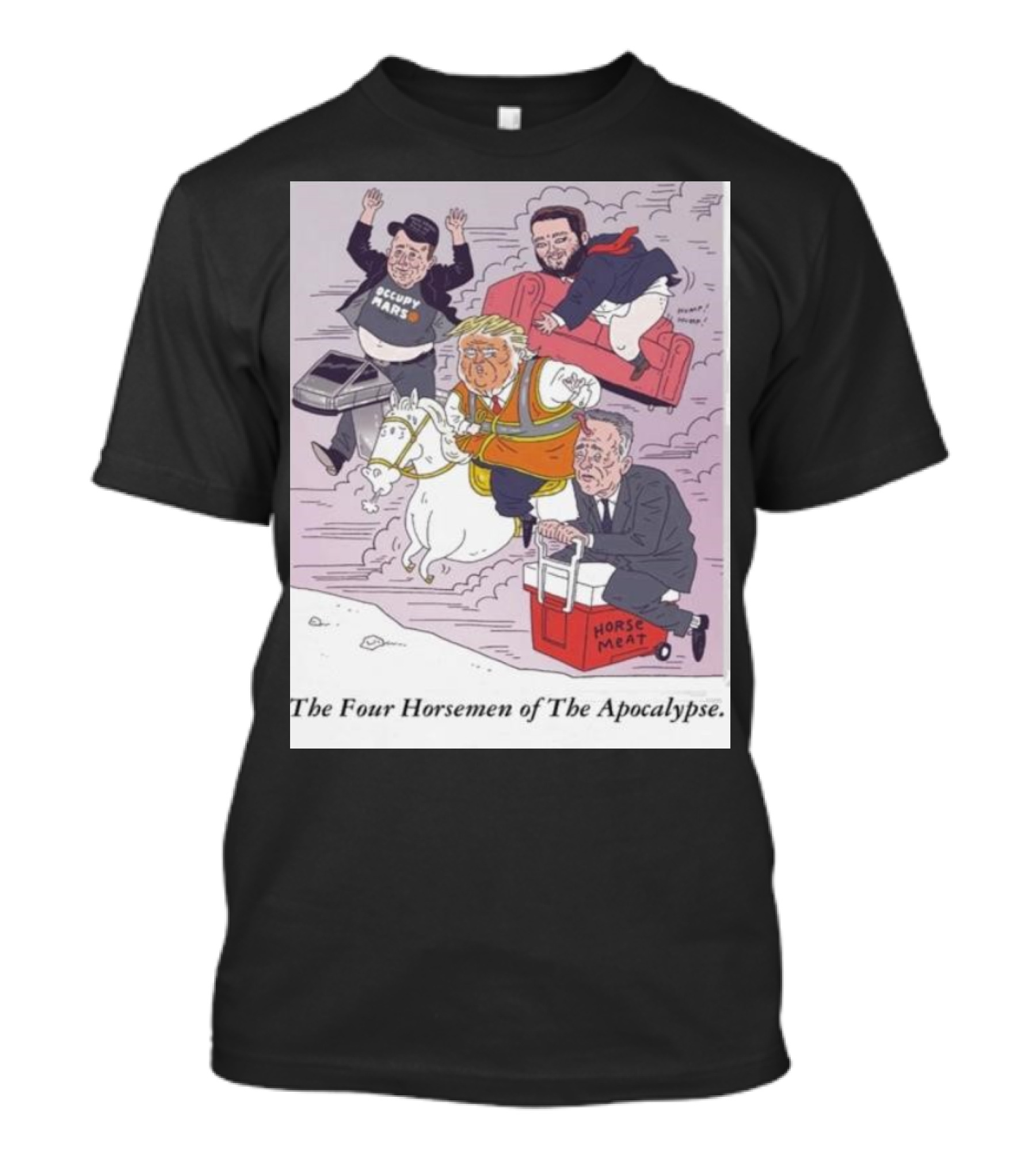 Trump Vance Musk RFK The Four Horsemen Of The Apocalypse Cartoon T-Shirt