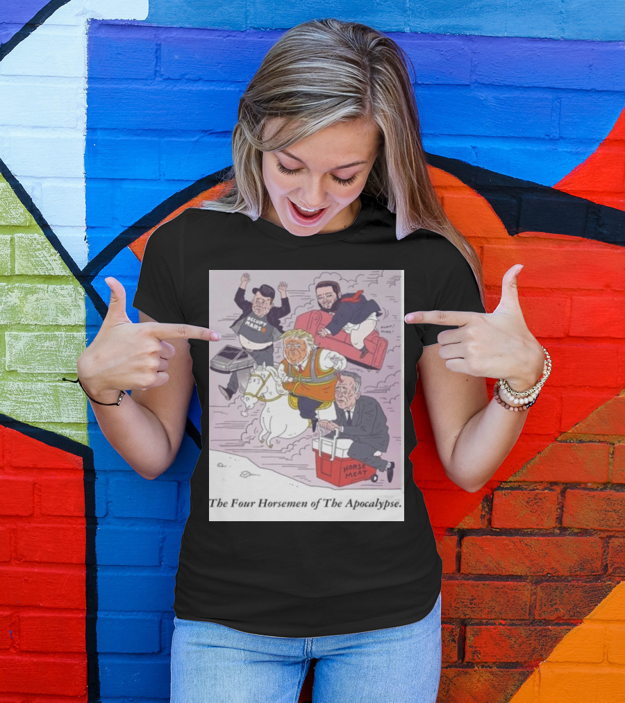 Trump Vance Musk RFK The Four Horsemen Of The Apocalypse Cartoon T-Shirt