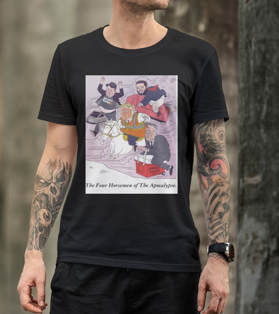 Trump Vance Musk RFK The Four Horsemen Of The Apocalypse Cartoon T-Shirt