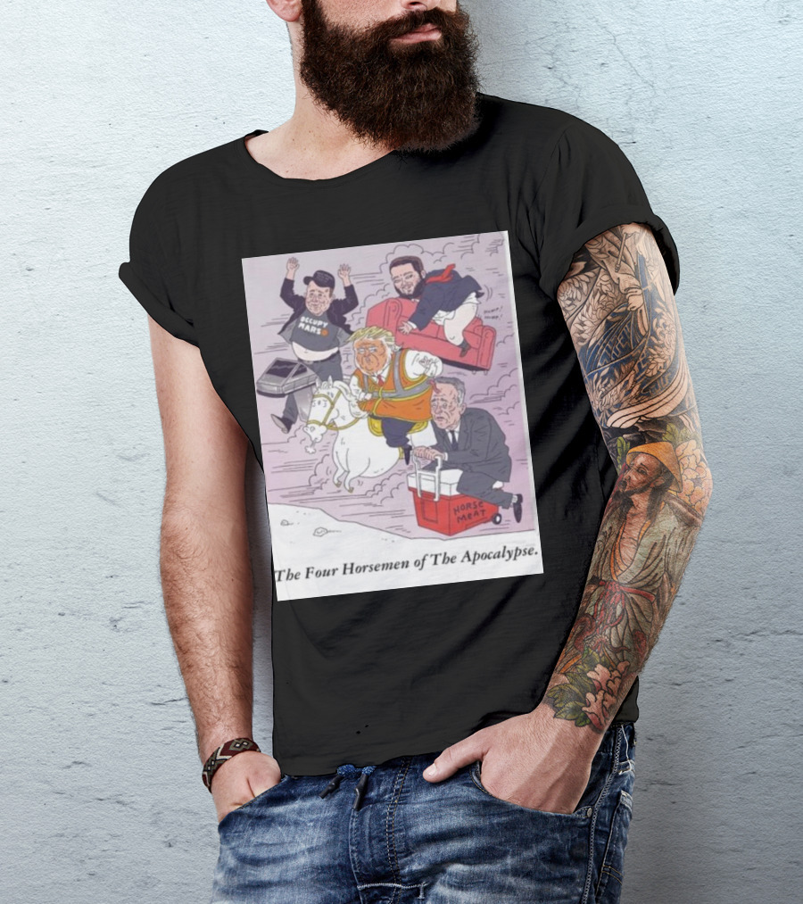 Trump Vance Musk RFK The Four Horsemen Of The Apocalypse Cartoon T-Shirt