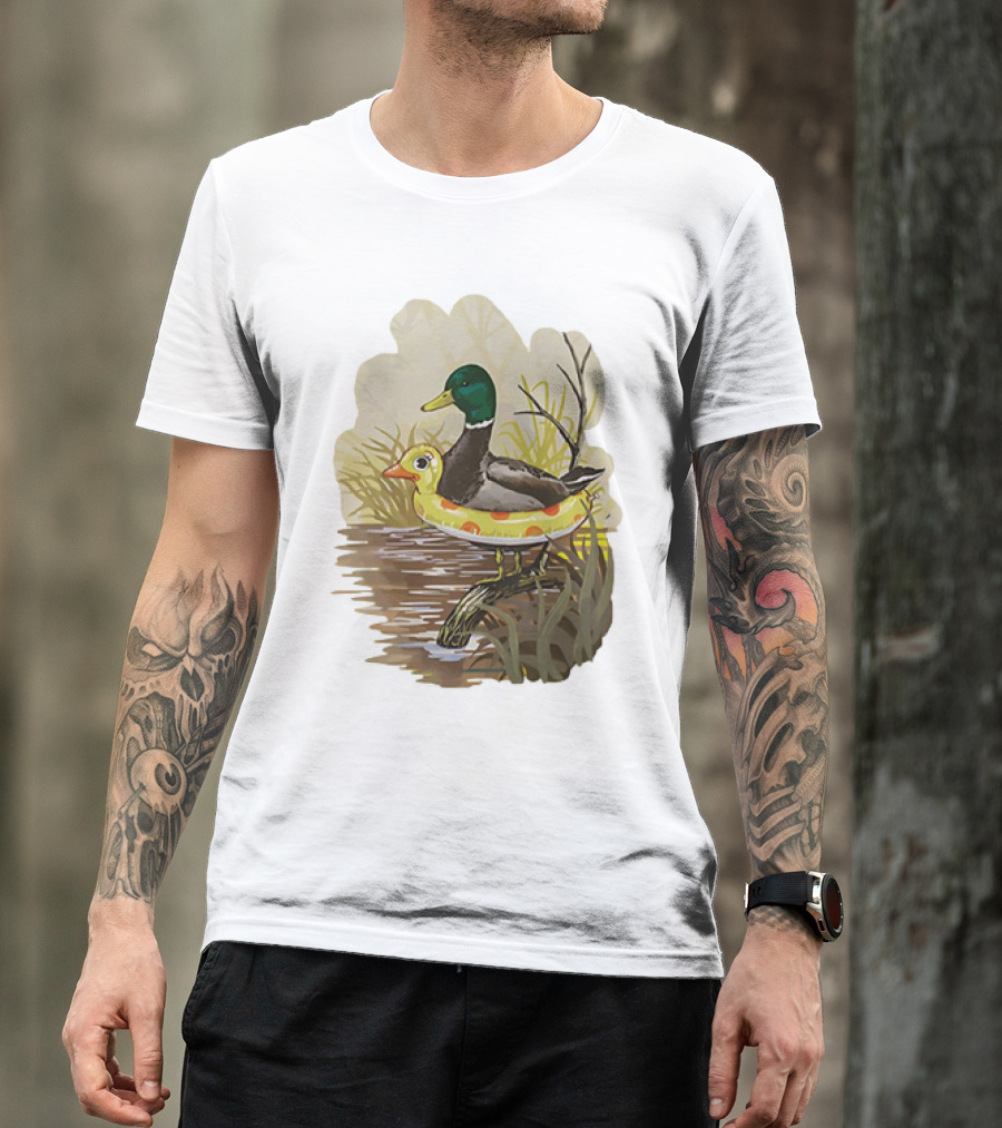 Duck In Training With Swim Ring By Pond T-Shirt