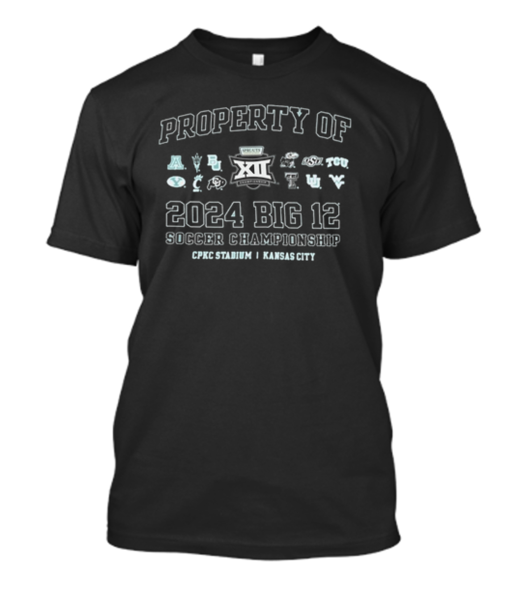 Property Of 2024 Big 12 Soccer Championship CPKC Stadium Kansas City T-Shirt