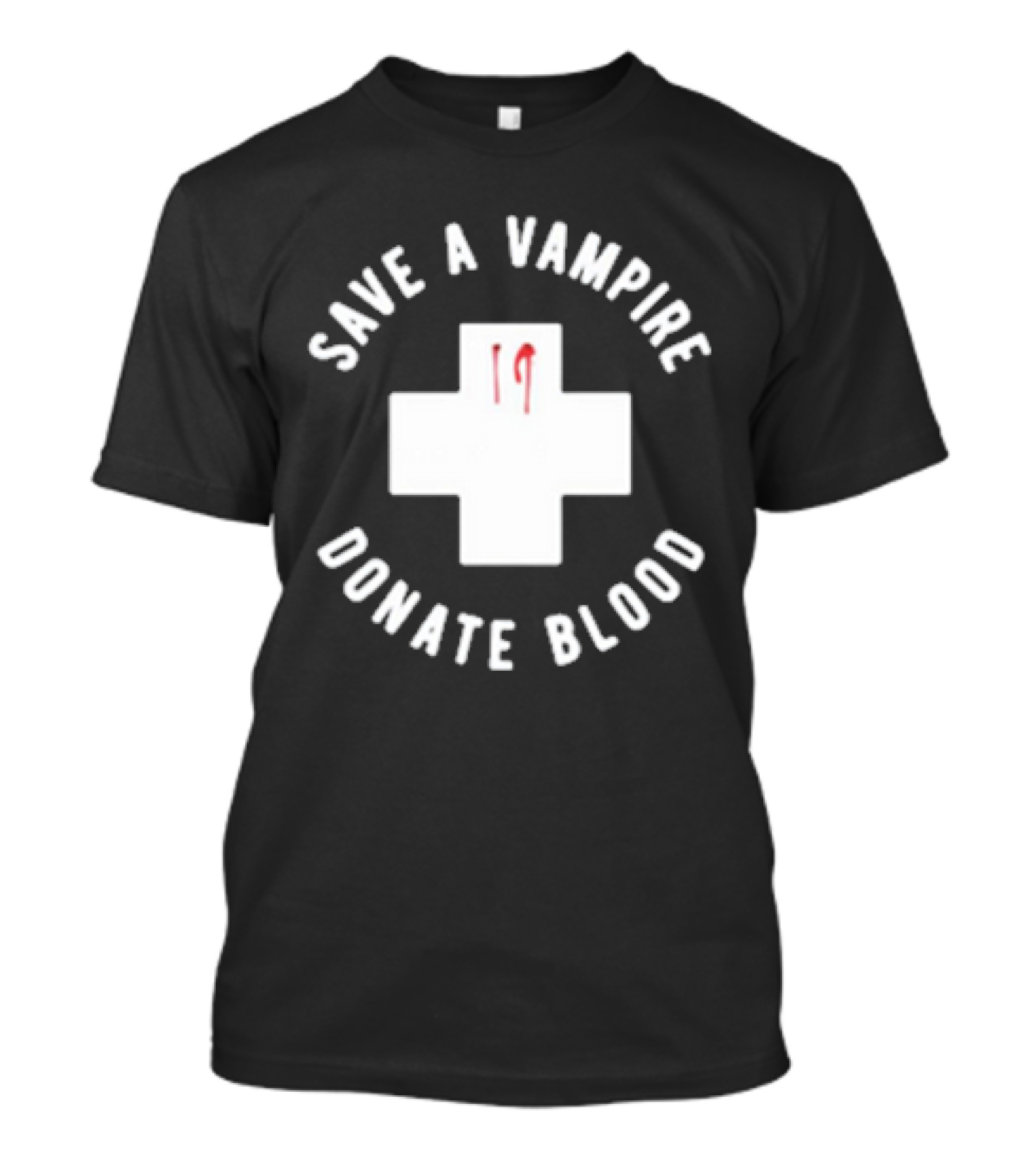 Save A Vampire Donate Blood Funny Halloween Cross T-Shirt