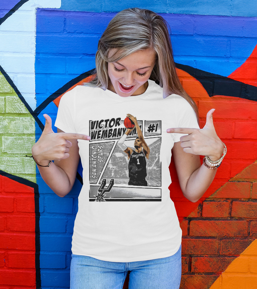 Victor Wembanyama San Antonio Spurs #1 NBA Comic Vintage T-Shirt