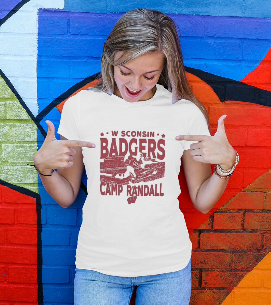 Wisconsin Badgers Camp Randall Stadium Vintage Style Football T-Shirt