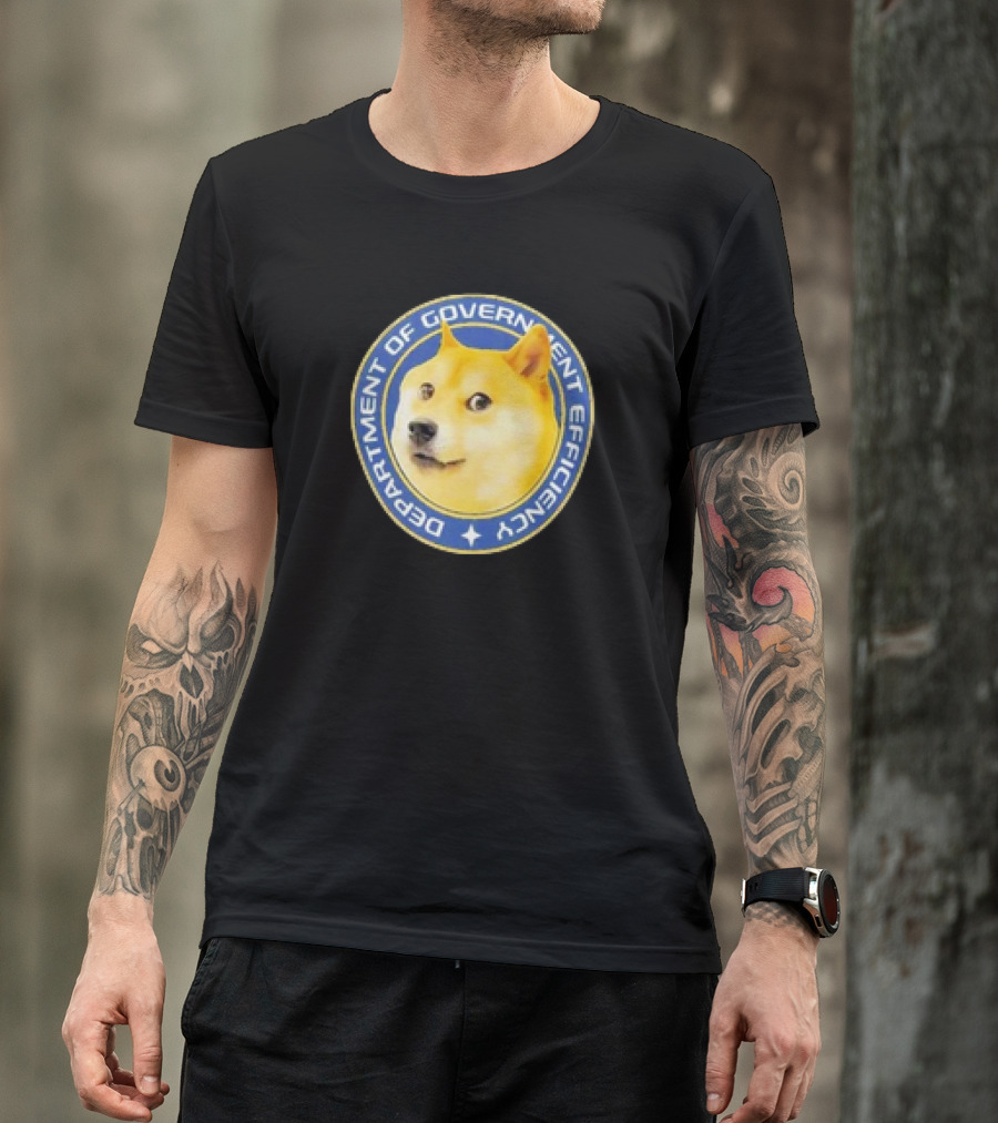 Department Of Government Efficiency DOGE Seal With Iconic Doge Face T-Shirt