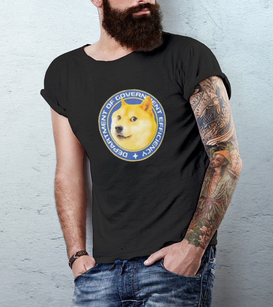 Department Of Government Efficiency DOGE Seal With Iconic Doge Face T-Shirt