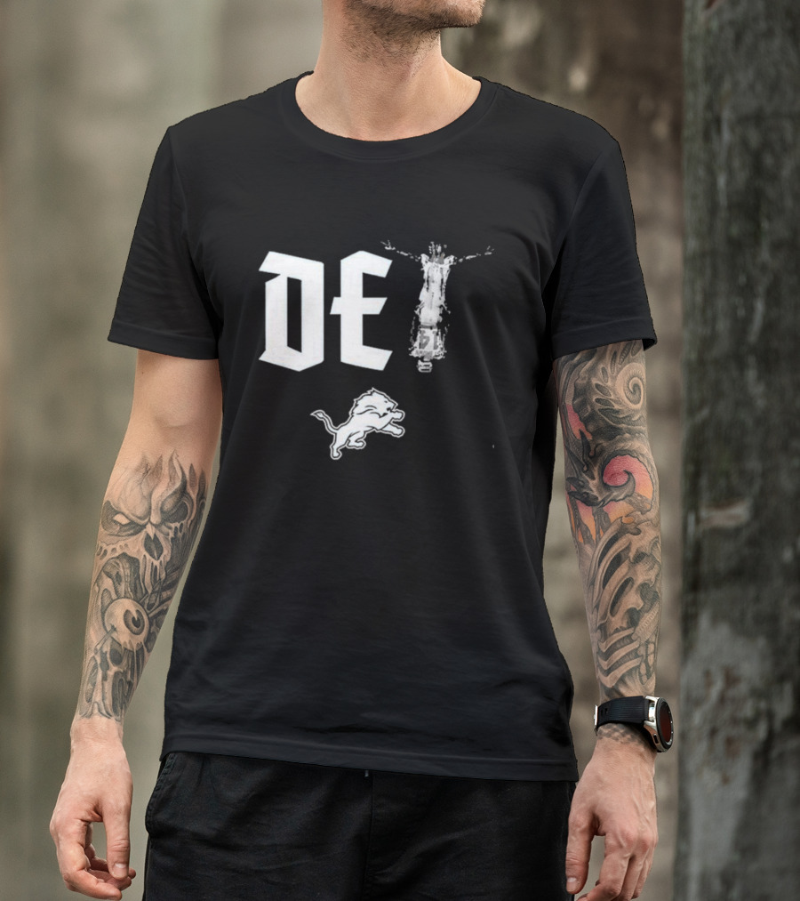 DET Detroit Lions Amon-ra St. Brown Lions Logo Player T-Shirt