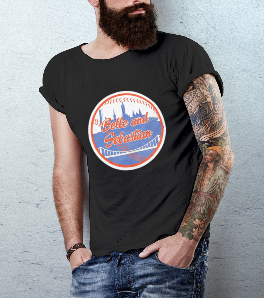 Belle And Sebastian New York Mets Skyline Baseball Bridge T-Shirt