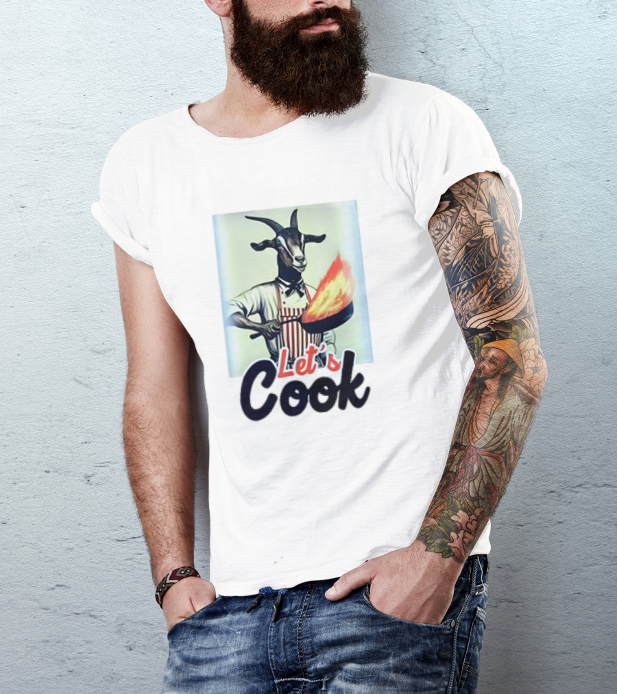 Let's Cook Goat With Flaming Pan Chef T-Shirt