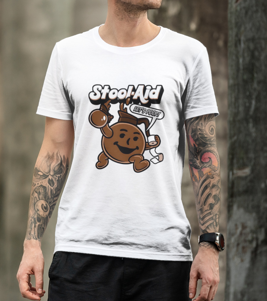 Stool-Aid Let's Poop Toilet Paper Bowl Brown Cartoon T-Shirt