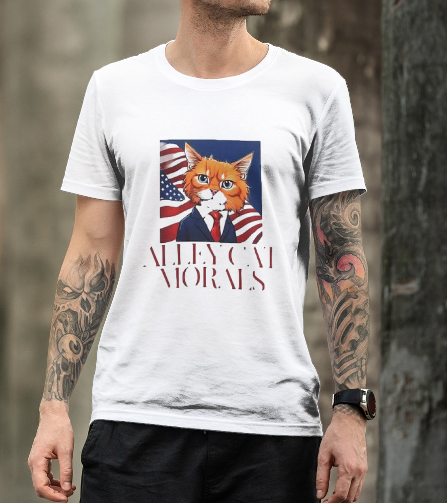 Alley Cat Morals Trump Cat American Flag Suit T-Shirt