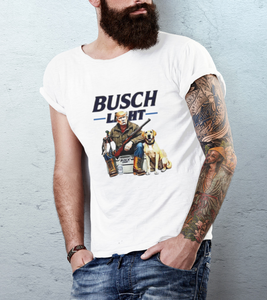 Busch Light Trump Hunting Dog And Beer Cooler T-Shirt