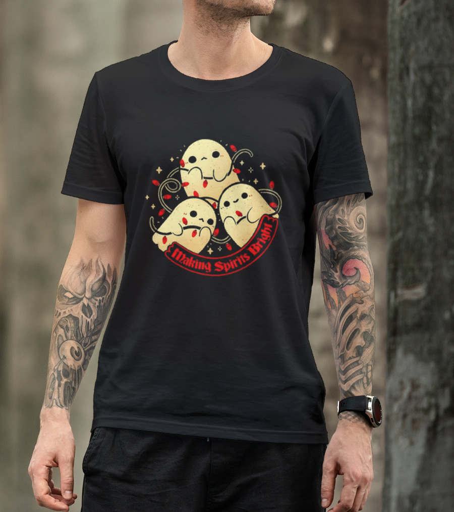 Making Spirits Bright Cute Ghosts T-Shirt