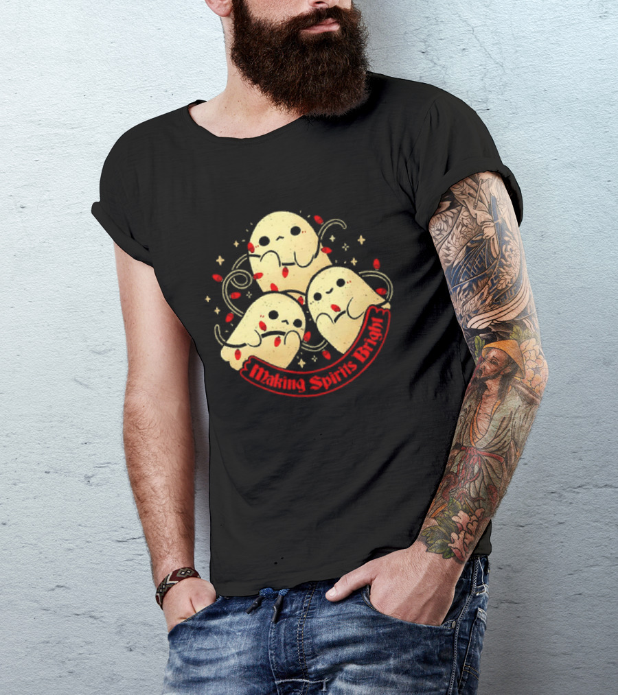 Making Spirits Bright Cute Ghosts T-Shirt