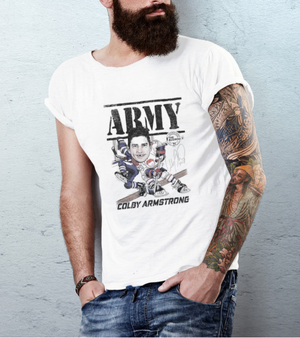 ARMY Colby Armstrong Hockey Caricature The Alumni Signature T-Shirt