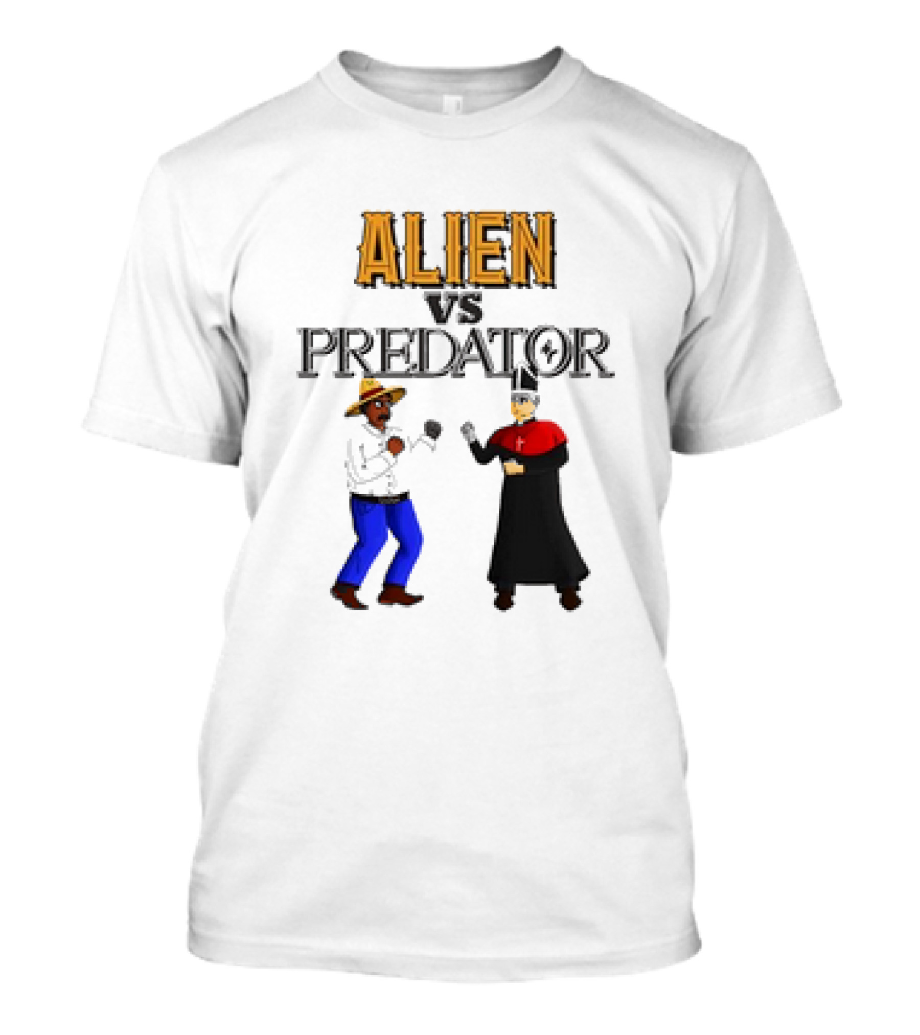 ALIEN VS PREDATOR CARTOON MEME FIGHTING MATCHUP T-Shirt