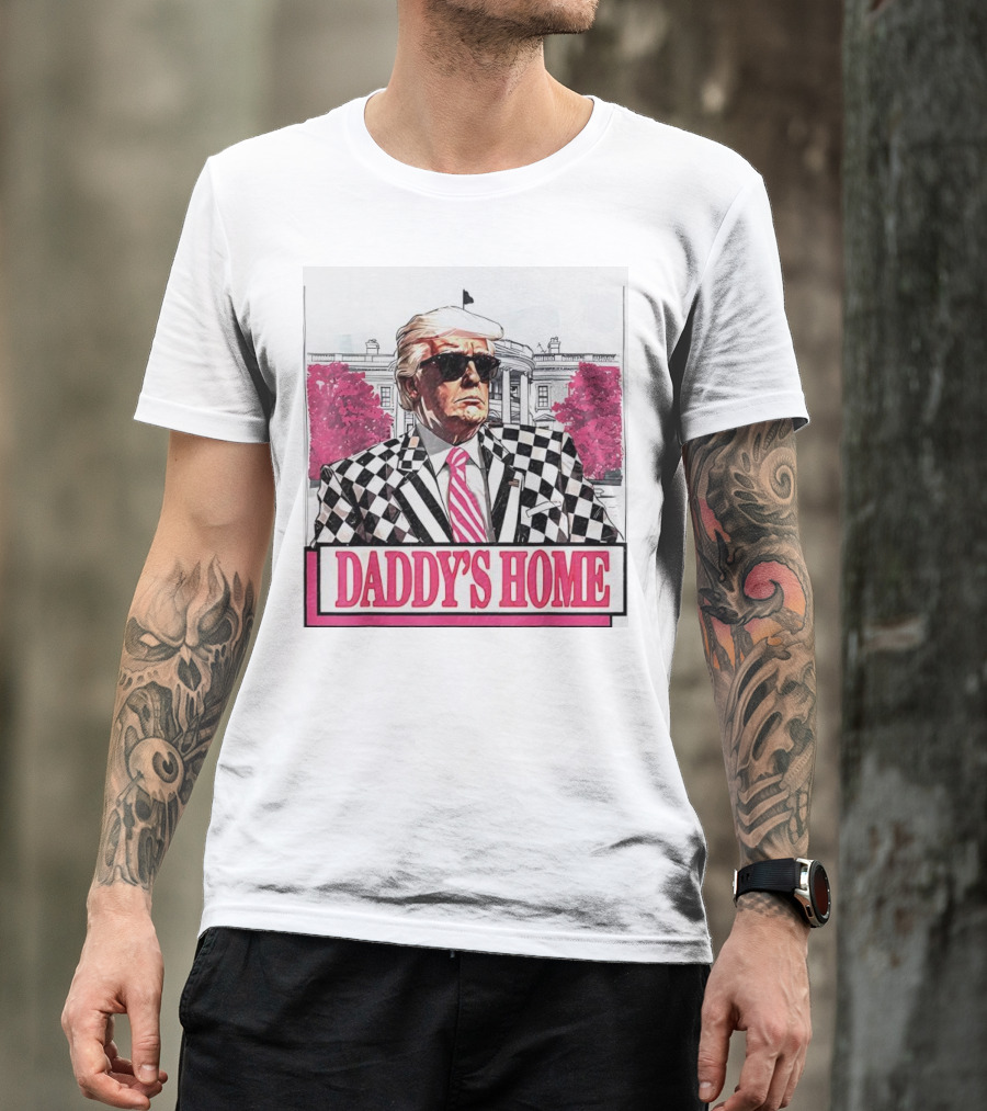 Daddy’s Home President White House 2024 Checkerboard Suit T-Shirt