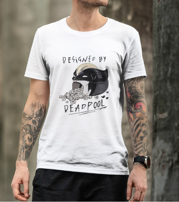 Marvel Designed By Deadpool Popcorn Vintage T-Shirt