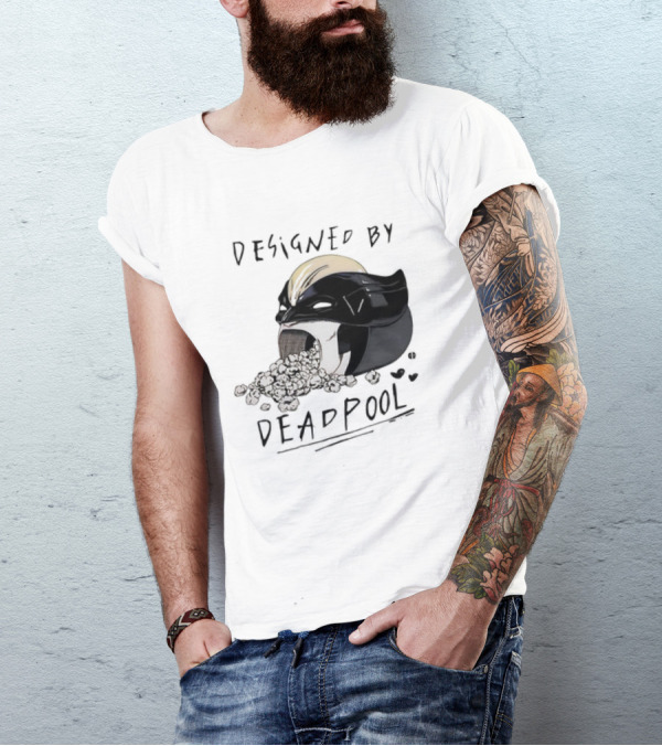Marvel Designed By Deadpool Popcorn Vintage T-Shirt