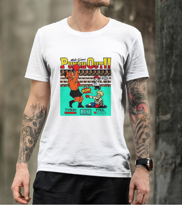Mike Tyson’s Punch-Out KO Tyson POW Paul Round 2 Retro Game Boxing Match T-Shirt