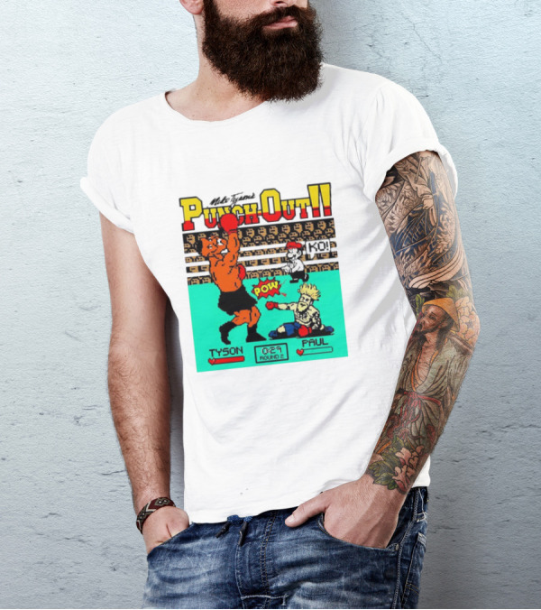Mike Tyson’s Punch-Out KO Tyson POW Paul Round 2 Retro Game Boxing Match T-Shirt