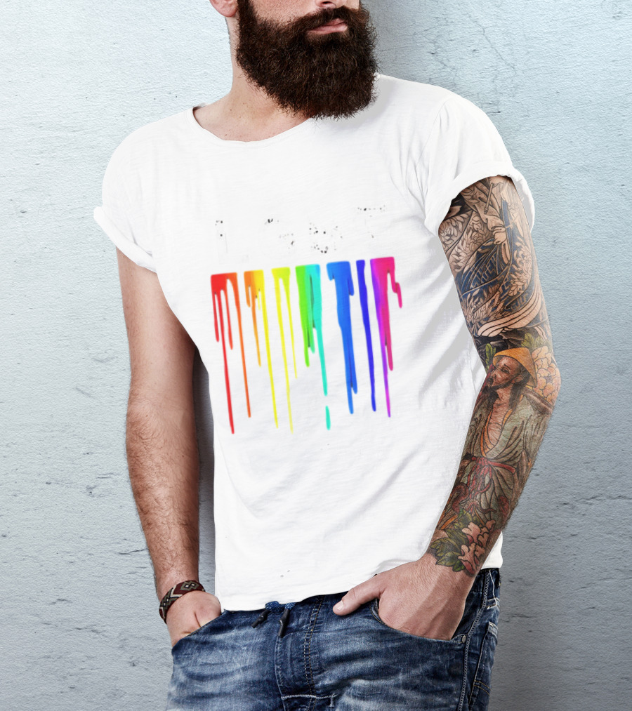 LGBT Rainbow Dripping Paint Watercolor T-Shirt