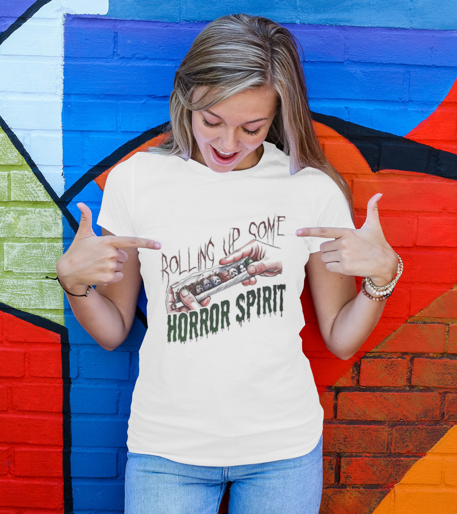 Rolling Up Some Horror Spirit Halloween Masked Faces T-Shirt