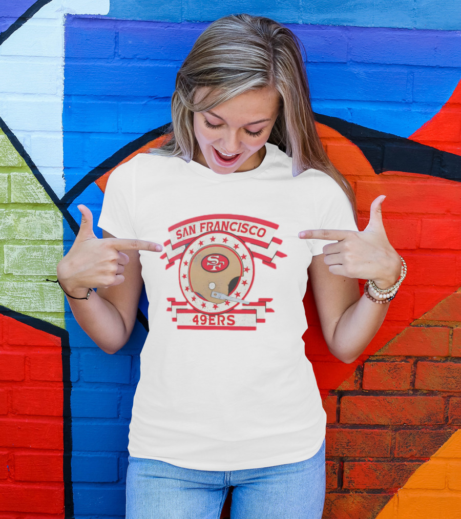 San Francisco 49ers SF Helmet Stars Banner T-Shirt