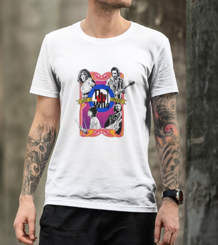 The Who Live In Concert Retro Collage T-Shirt