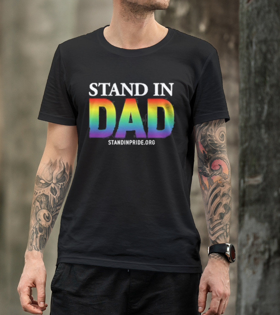 Stand In Dad Pride Rainbow Christmas Ornament Custom Name T-Shirt