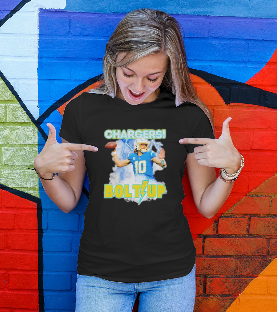 Chargers Bolts Up Justin Herbert NFL Football Fan T-Shirt