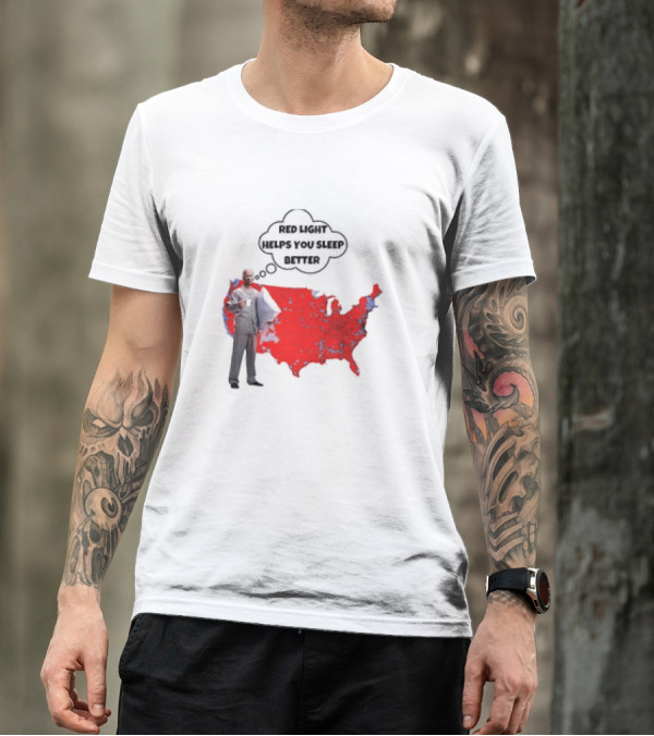 Red Light Helps You Sleep Better USA Map T-Shirt