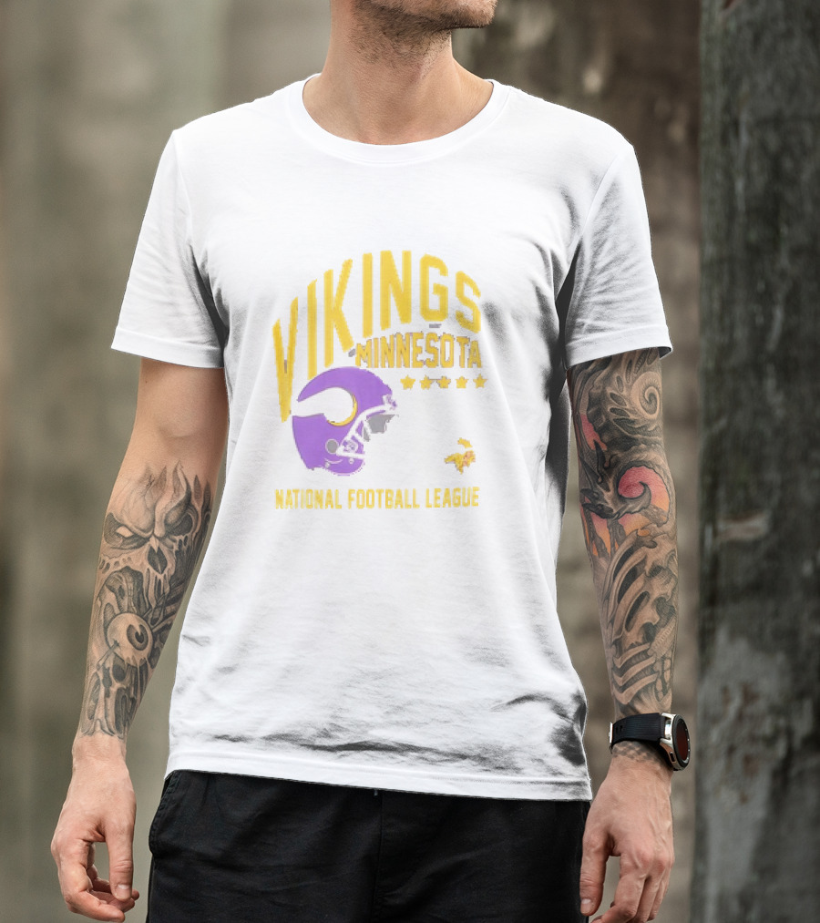 Minnesota Vikings National Football League Helmet Stars T-Shirt