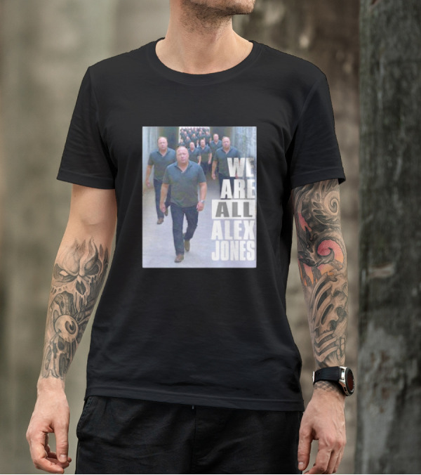 We Are All Alex Jones Multiple Clones Walking In Tunnel T-Shirt