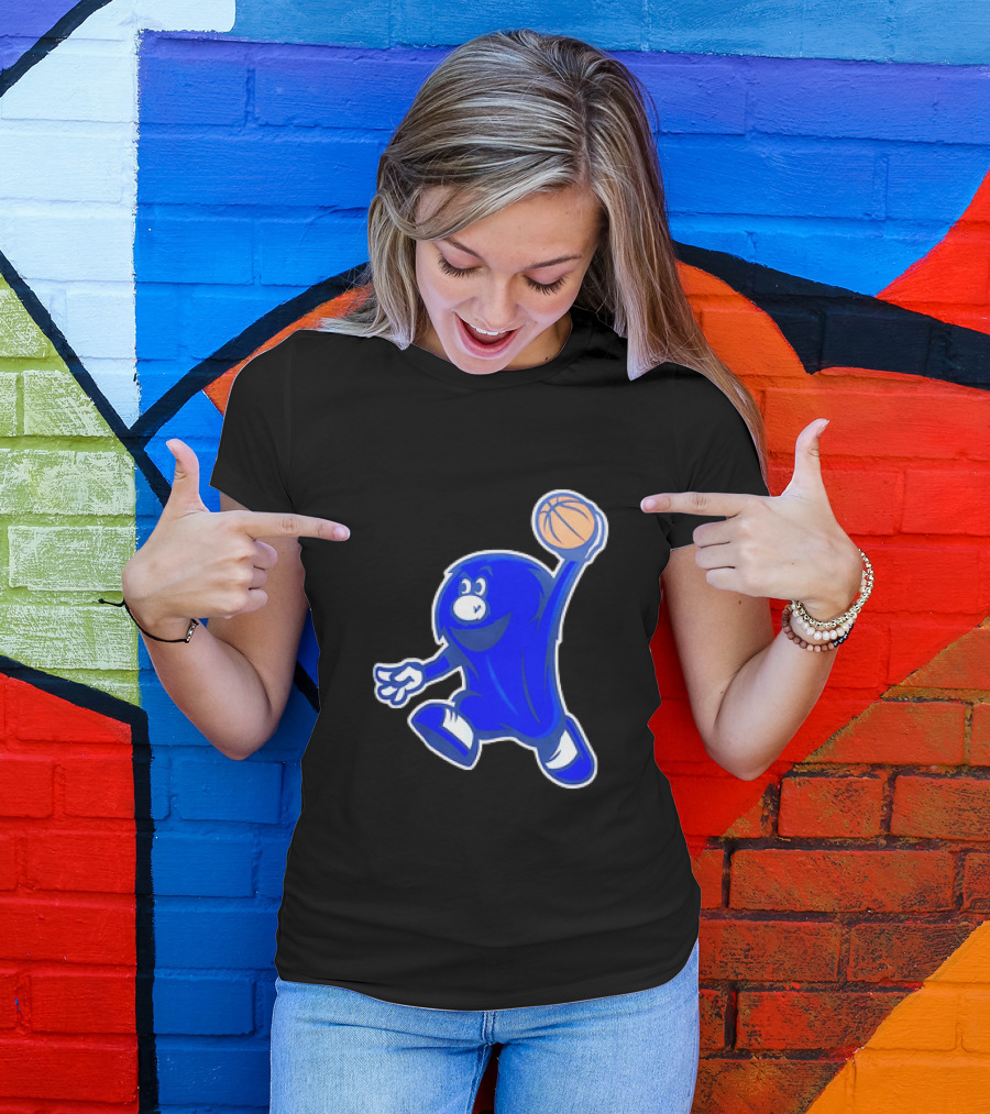 Xavier Musketeers Basketball Blue Mascot With Ball T-Shirt