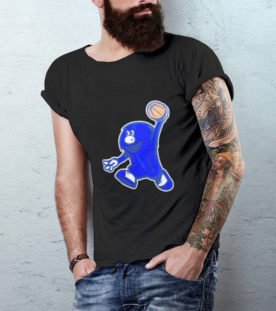 Xavier Musketeers Basketball Blue Mascot With Ball T-Shirt
